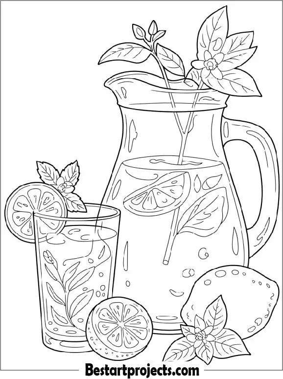 Summer Lemonade Coloring Page
