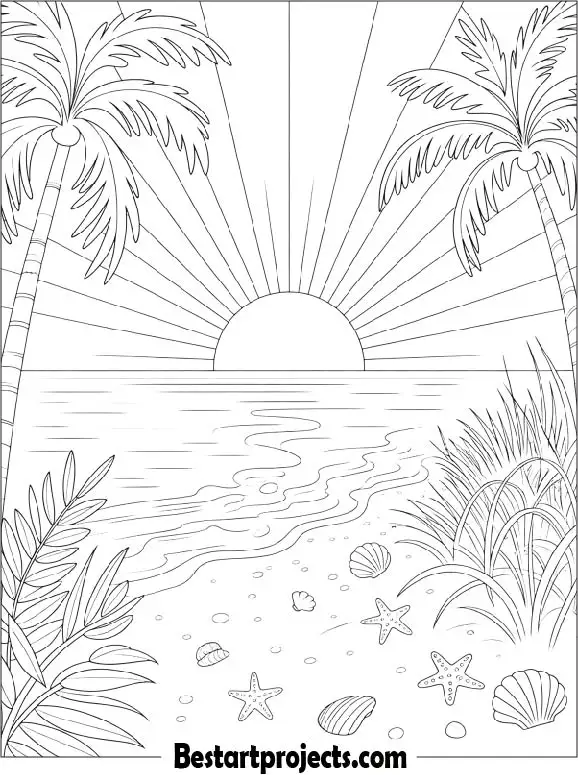 Sunset View at the Summer Beach