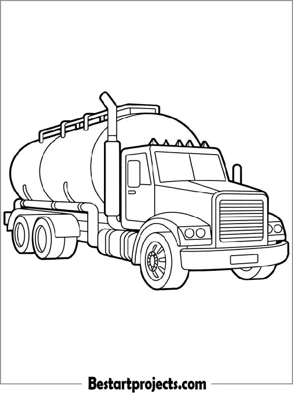 Tanker Truck Coloring Page for Kids