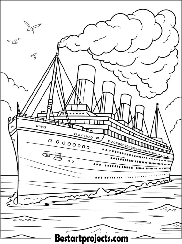 Titanic Ship Coloring Page
