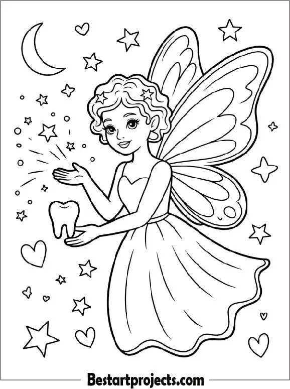 Tooth Fairy Coloring Page