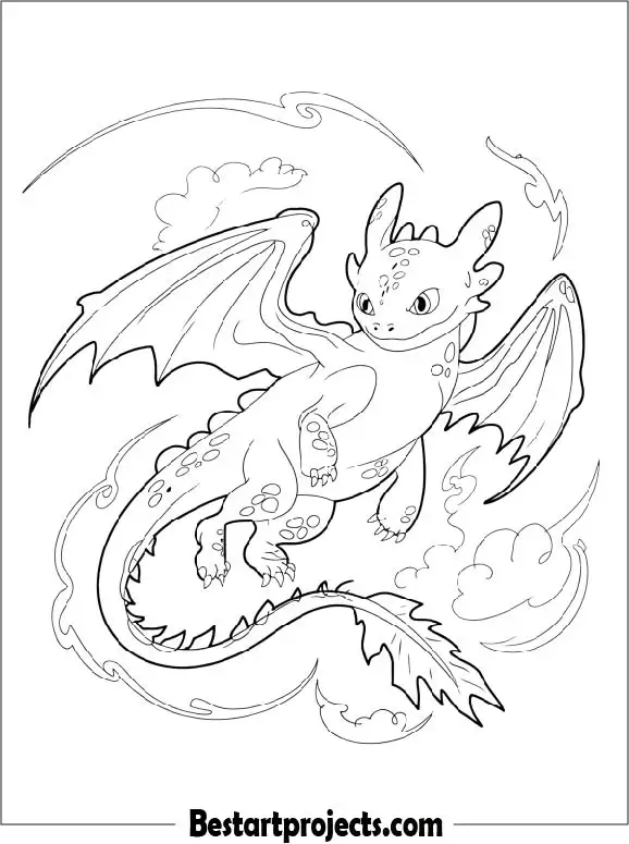 Toothless Dragon Coloring Page