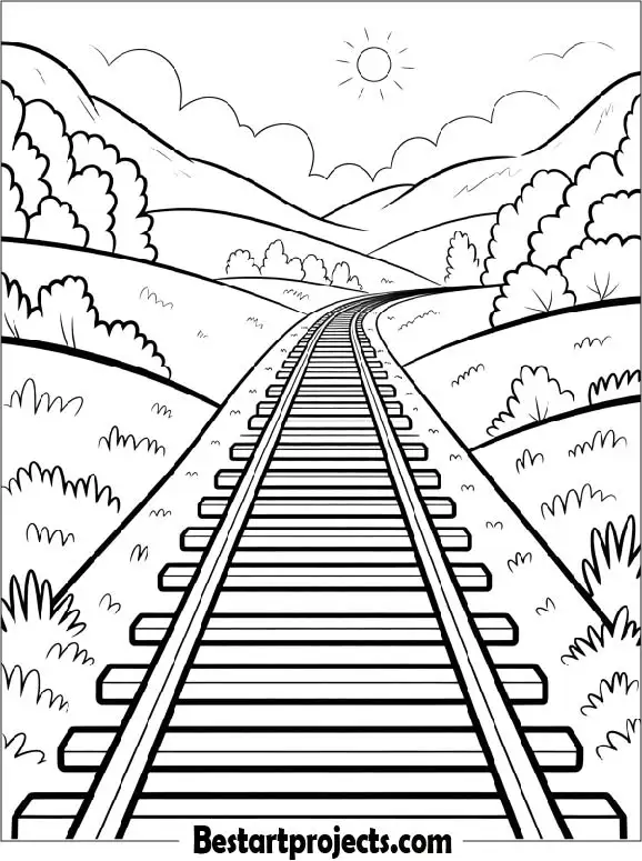 Train Track Coloring Page