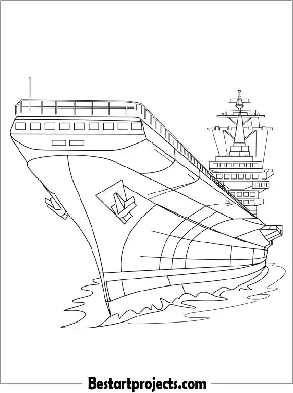 US Navy Aircraft Carrier Warship To Color