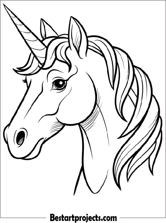 Unicorn Head Coloring Sheet