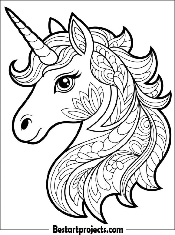 Unicorn Head Mandala Design