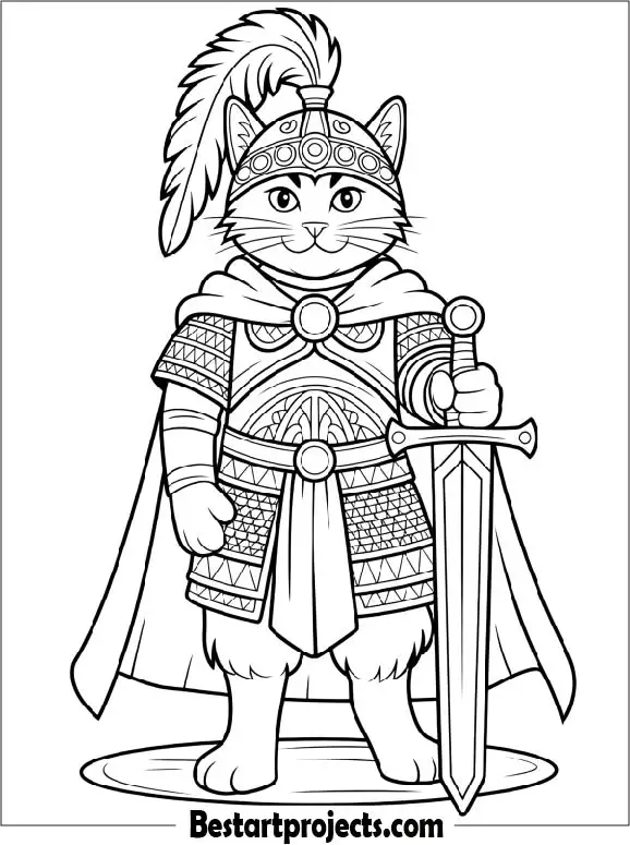 Warrior Cat Coloring Page