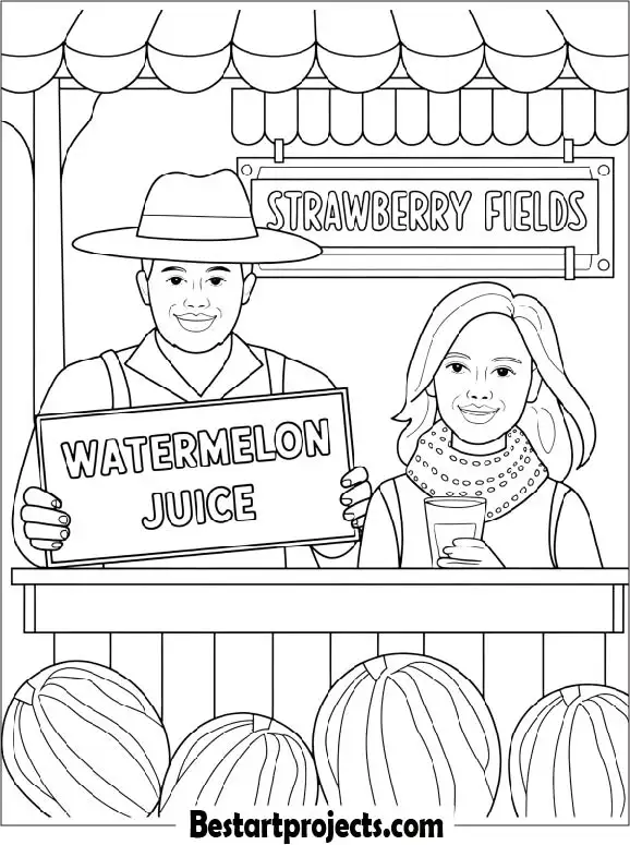 Watermelon Juice Stand Scene