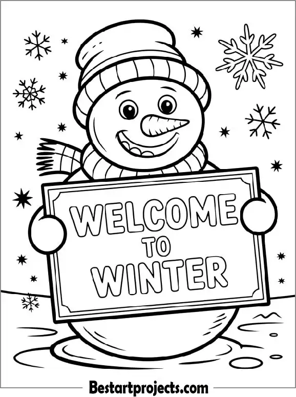 Welcome to Winter Coloring Page
