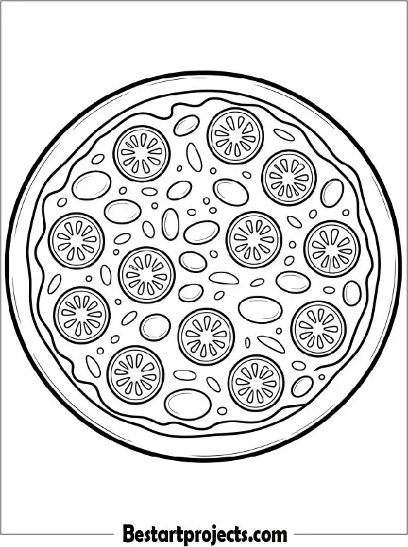 Whole Pizza Coloring Page