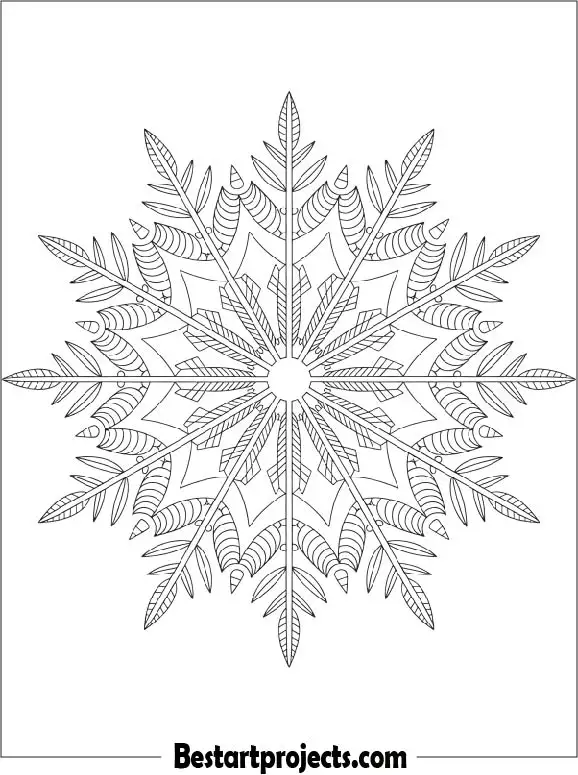 Winter Snowflake Mandala to Color