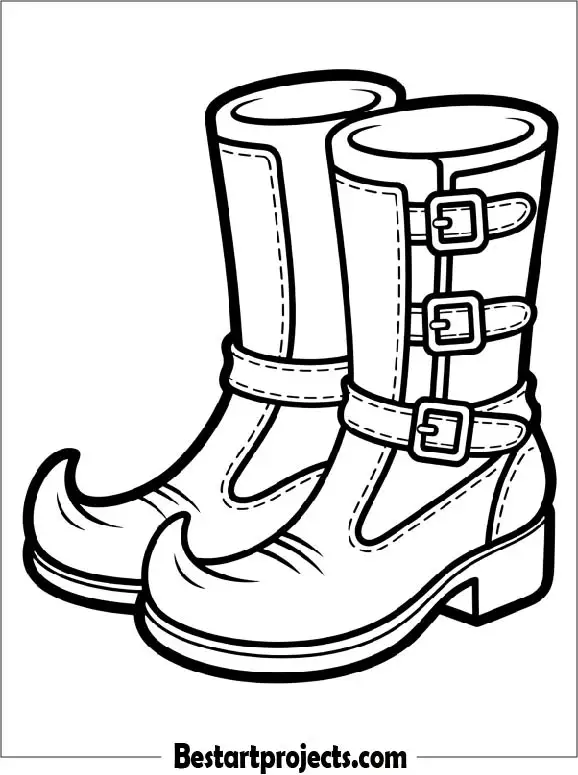 Witch Boots Coloring Sheet