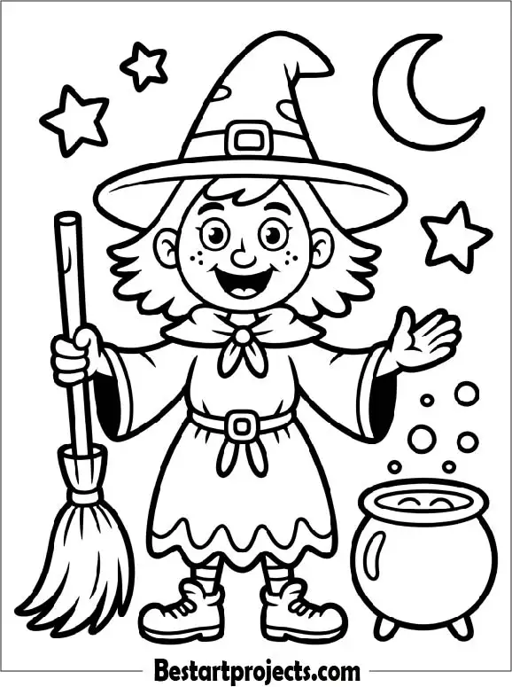Witch Coloring Pages For Kids